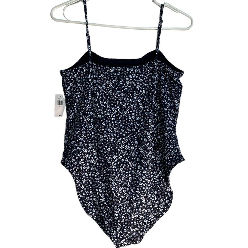NWT Old Navy Floral Bodysuit Navy Blue Adjustable Strap Tank Size L - Picture 3 of 8